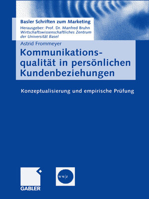 cover image of Kommunikationsqualität in persönlichen Kundenbeziehungen